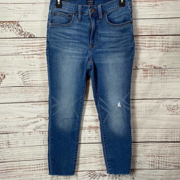 J.CREW JEANS RAW HEM 9” HIGH RISE  SIZE 27 SKINNY JEANS - Picture 1 of 6